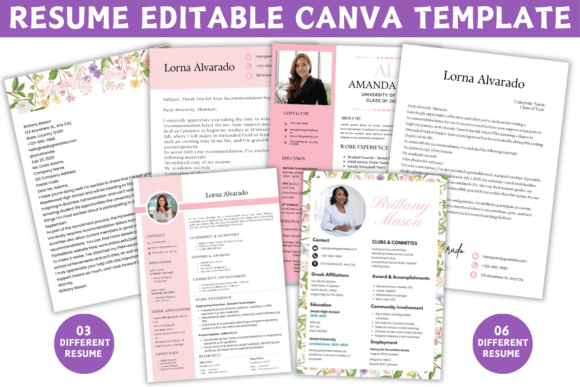 Editable Resume CV Canva Template